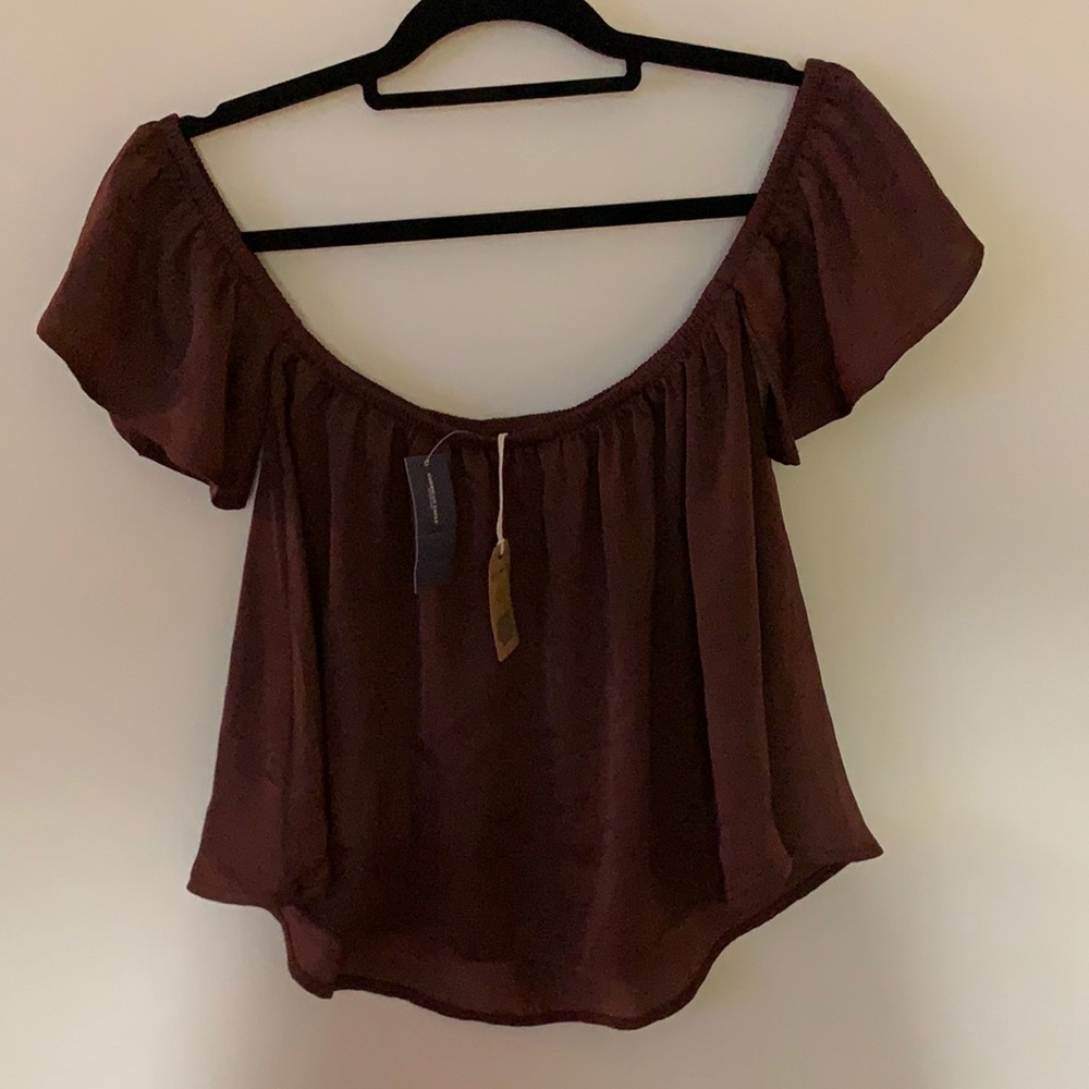 Satiny Off-Shoulder Top